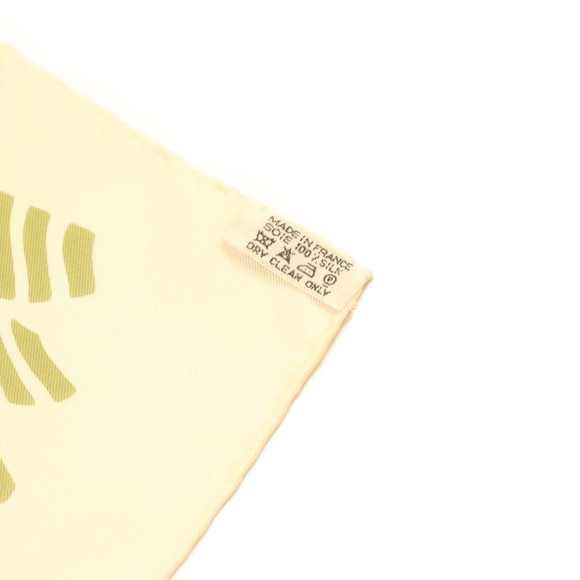 HERMES Carre 90 Dimitri.R Scarf ""ONDE DE CHIC"" Zebra Silk Green Auth am2045g - Picture 10 of 10